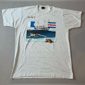 VINTAGE 90s Treasure Island Fl single stitch Made in Usa Size L